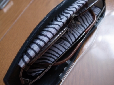 メガネケースにトレシー+眼鏡